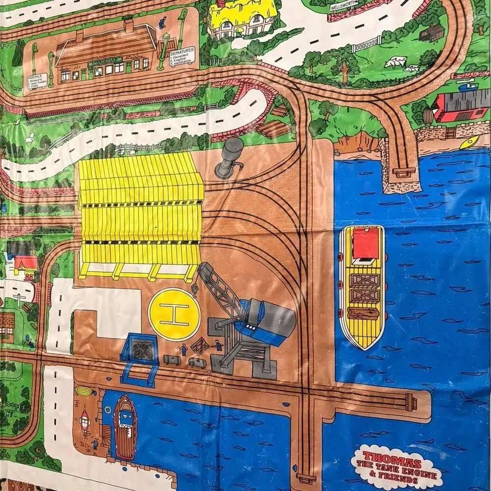 Vintage Thomas & Friends Island of Sodor Vinyl Playmat Deluxe Large 56x34 1994